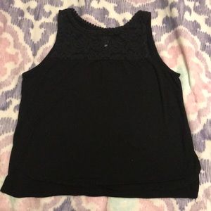 Black Laced Tank Top